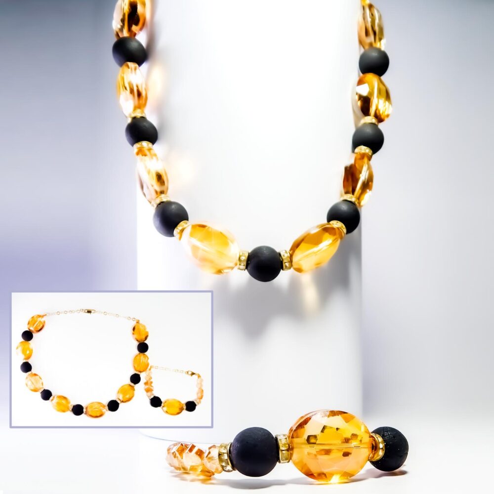 Collier amber gold & bracelet