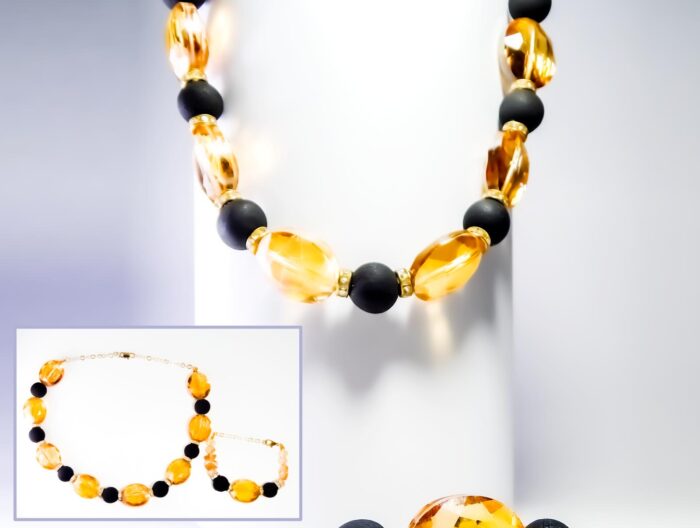 Collier amber gold & bracelet